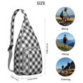 thumbnail image 3 of Abstract Plaid Sling Backpack - Modern Artistic Checkered Pattern Shoulder Bag, Durable Pack for Outdoor Adventures, 3 of 4