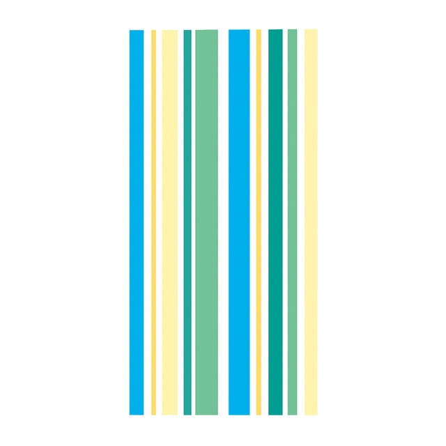 Stripe Series Microfiber Towels Large Bath Towels Beach Towels featuring a multicolour striped design with blue, green, yellow, and white vertical stripes. Made of polyester, this lightweight towel measures 75x150cm (29.55x59.05in) and is quick-drying and super absorbent. Suitable for use at the beach, outdoor activities, or as a decorative tapestry. The towel is machine washable and easy to maintain.