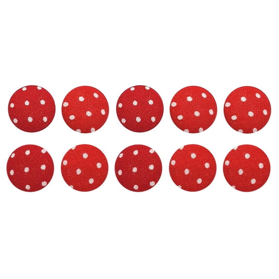 10Pcs Mushroom Fabric Covered Button Shank Button Sewing Scrapbooking Red 1