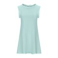 thumbnail image 5 of Femmes Occasionnels Débardeur Robe Sans Manches Faux Cou Lin Robes d'Été Licol Sundress Beachwear, 5 of 5