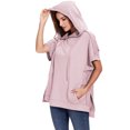 thumbnail image 3 of Womens Oversized Short Sleeve Hoodie Side Slits Pullover Sweater Top, 3 of 5