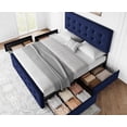 thumbnail image 2 of Eastvita Blue Queen Size Bed Frame with 4 Drawers/Adjustable Headboard, 2 of 6