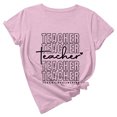 thumbnail image 2 of SMihono Hauts pour Femmes Été Chic Décontracté Mode pour Femmes Ample Col Rond Chandail à Enfiler de Base Fête des Enseignants Mignon Imprimé Manches Courtes Haut T-Shirt T-Shirt Oversize pour Femmes 2023, 2 of 7