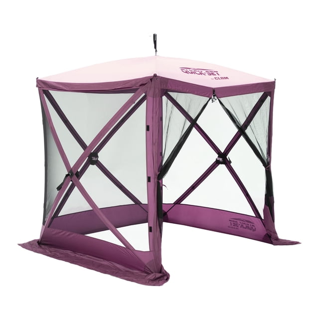 CLAM Quick-Set Traveler 6x6 Foot Portable 4 Sided Canopy Shelter, Plum