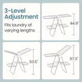 thumbnail image 5 of 2-Level Foldable Clothes Drying Rack with Height-Adjustable Wings, Free-Standing Laundry Rack Clothes Dryer, 33 Drying Rails, and Sock Clips, 5 of 5