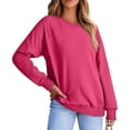 thumbnail image 1 of Chandails en Molleton Col en V pour Femmes Manches Longues Décontractées Tops Pull Oversize, 1 of 5