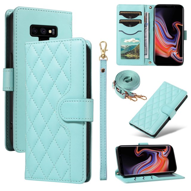 Samsung Galaxy Note 9 Phone Case , Wallet Flip Cover Adjustable Crossbody Lanyard Magnetic Card Slots