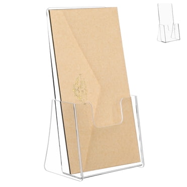 KAKOWELY Support d'Exposition pour Brochures Support d'Exposition pour Brochures Porte-Revues Support en Acrylique pour Brochures Organisateur de Dossiers Support de Menu pour Comptoir 9.13"X4.13"X3.23 Pouces