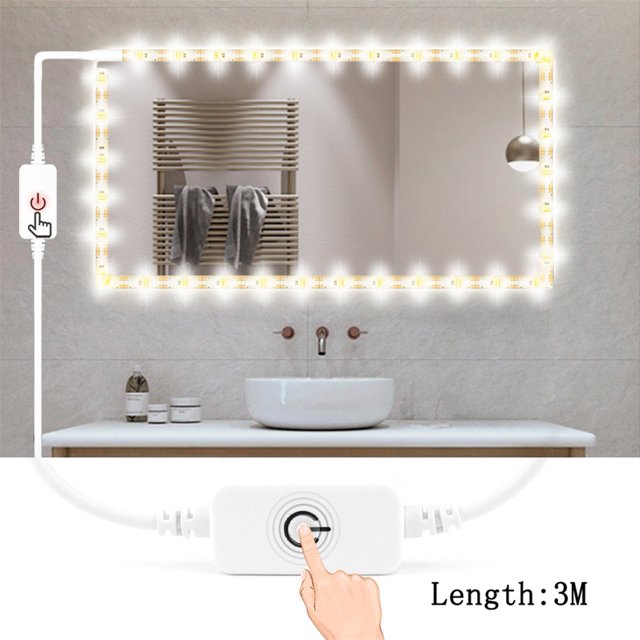 USB 5V Makeup Mirror Vanity LED Light strip Inductive dimming Adjustable Lighted Make up Mirrors Cosmetic vanity table lights ,Widely Use