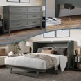thumbnail image 1 of Santa Fe Queen Wood Murphy Bed Chest with Mattress & Built-in Charger in Gray, 1 of 19