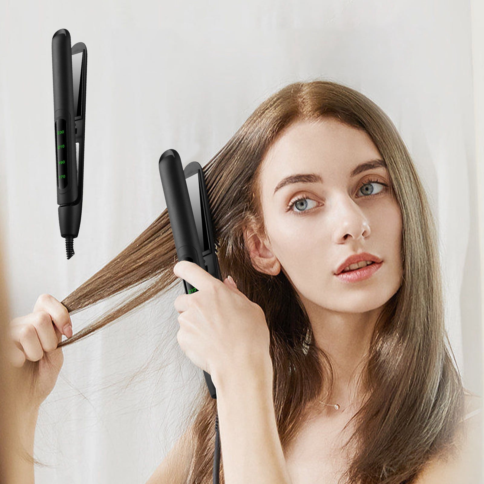 TIMIFIS Drainage Organizer Purpose Hair Iron for Straight and Curly Hair with Lcd Display Natural Curls Natural Straight Hair Negative Hair Straightener Without Damaging Hair Curls Kitchen Gadgets