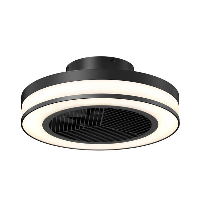 Artika Elton Lustre avec Télécommande, un Ventilateur de Plafond Rond Noir Mat avec Anneau Lumineux DEL à Intensité Réglable Intégré Émettant 1800 lumens, avec Température de Couleur Réglable, Fonctionnement Silencieux du Ventilateur et Télécommande pour la Lumière, la Vitesse du Ventilateur et la Minuterie, Idéal pour les Chambres et les Espaces de Vie.