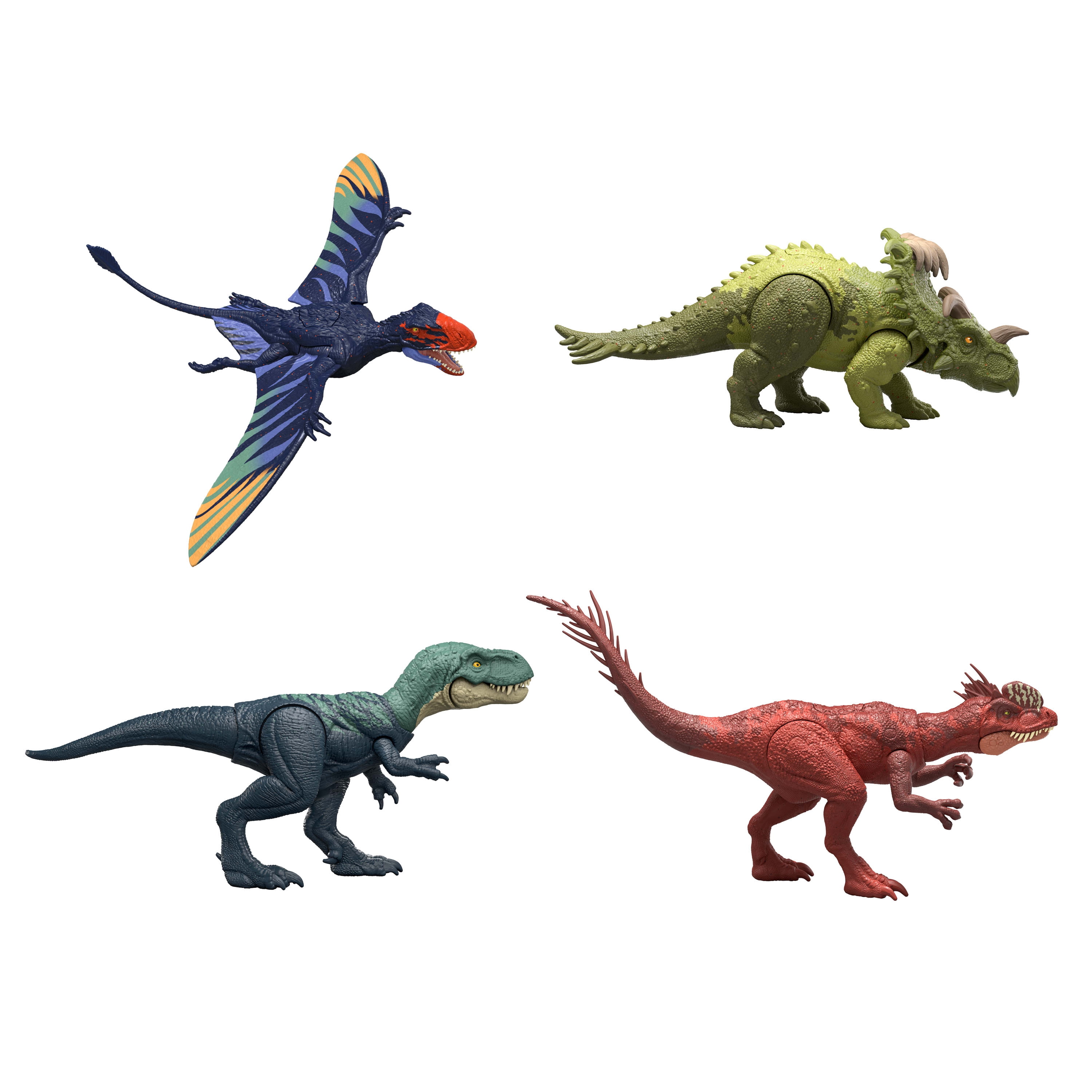 Jurassic World Strike Attack Dilophosaurus Dinosaur Figure, Single Action & Posable, Digital Play