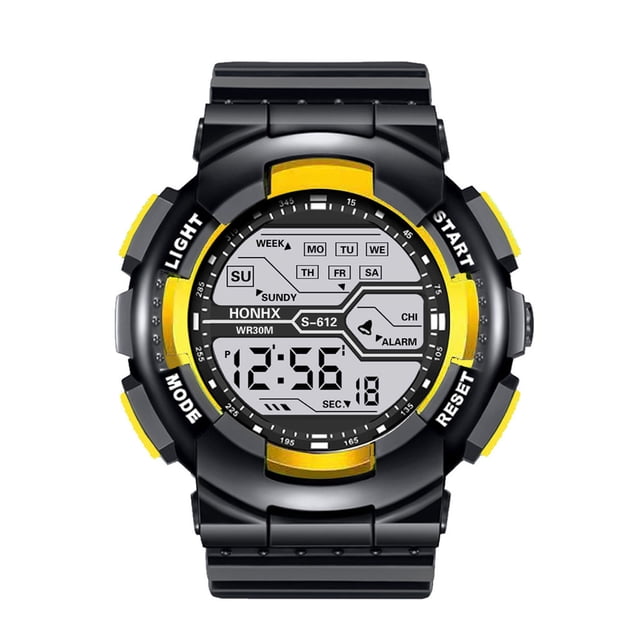 ZZkhGO Cool Sports Electronic Watch, Four Button Multifunction Digital Wristwatch, LED Display Stopwatch Alarm Water Resistant Watch for Kids Adults