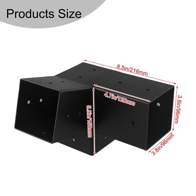 Mosiee Trousse de Quincaillerie pour Pergola de Patio Extérieur Supports de Pergola 4X4 Conception Personnalisable Installation Facile Résistant à la Rouille Toit Incliné