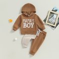 thumbnail image 3 of Fortune Baby Boys Fall Winter Outfits 2 Piece Set Letters Hoodie Color Block Jogger Pants, 3 of 9