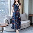 thumbnail image 3 of Hontri Robe Décontractée pour Femme Offres à Moins de 15 $, Mode Femme Été Grâce Mi-Mollet Manches Courtes Robe de Plage Imprimée Bleu TTG, 3 of 7