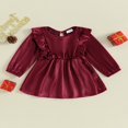 thumbnail image 2 of MesaSe Robe en Velours d'Automne pour Tout-Petite Fille, à Volants, Manches Longues, Encolure Évasée, 2 of 9