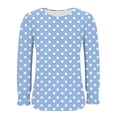 thumbnail image 4 of HAiming Chemises à Pois pour Femmes Décontractées à Col Rond Hauts à Volants Plissés Blouse Basique Chic T-Shirts de Travail, 4 of 6
