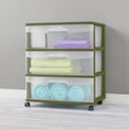 thumbnail image 3 of Sterilite Wide 3 Drawer Cart, Green, 3 of 6