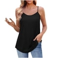 thumbnail image 4 of ohmzyzo Camisole pour Femmes à Bretelles Spaghetti, Encolure Dégagée, Débardeur d'Été Sans Manches, Haut Cami Décontracté Coupe Ample, T-Shirts Fluides, 4 of 7