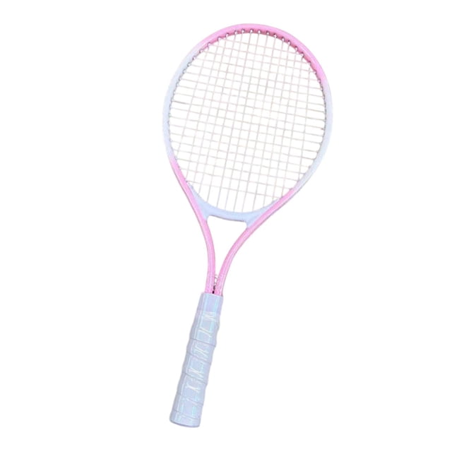 QualitChoice Tennis Racket Nonslip Grip High Strength Strings Nylon for Park Beach Garden Green White Pink White