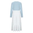 thumbnail image 5 of cfhntfmh Robes Maxi pour Femmes Automne Col Rond Manches Longues Robe Rayée Robe Tendance à Blocs de Couleur Robe de Détente avec Poches, 5 of 5