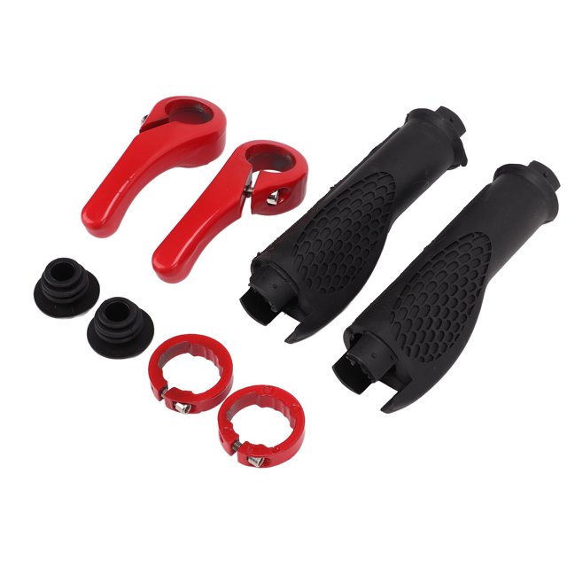 Poignées de Guidon de Vélo Design Ergonomique Antidérapant Confortable Durable Corne en Caoutchouc Rouge
