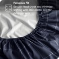 thumbnail image 4 of Bare Home Fitted Sheet - Premium 1800 Collection - Deep Pocket - Ultra-Soft Wrinkle Resistant - King, Grid - Midnight/White, 4 of 5