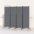 thumbnail image 3 of Outsunny Room Divider, 5.6FT Folding Privacy Screen, Dark Grey, 3 of 10