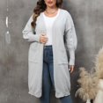 thumbnail image 2 of CEHVOM Women's Fashion Solid Color Plus-Size Loose MIDI Style Double Pockets Sweater Tops Clearance, 2 of 4