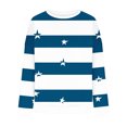 thumbnail image 5 of Rbaofujie Chandails à Capuchon pour Femmes, Rayé, Décontracté, Imprimé, Col Rond, Manches Longues, Haut Ample, Chandails Molletonnés, Cardigan Bleu, Chandails pour Femmes, 5 of 5