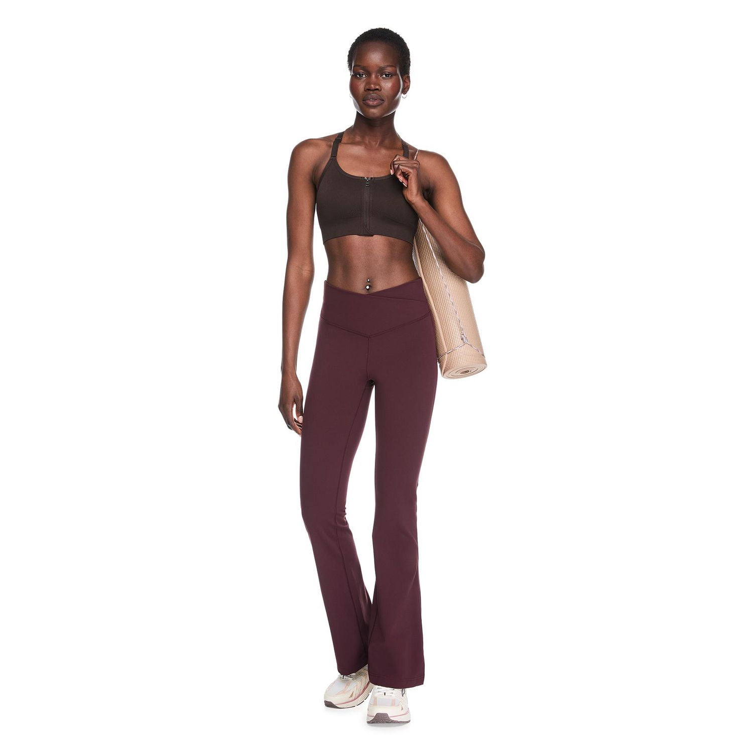 Pantalon évasé à taille croisée et en V Athletic Works pour femmes