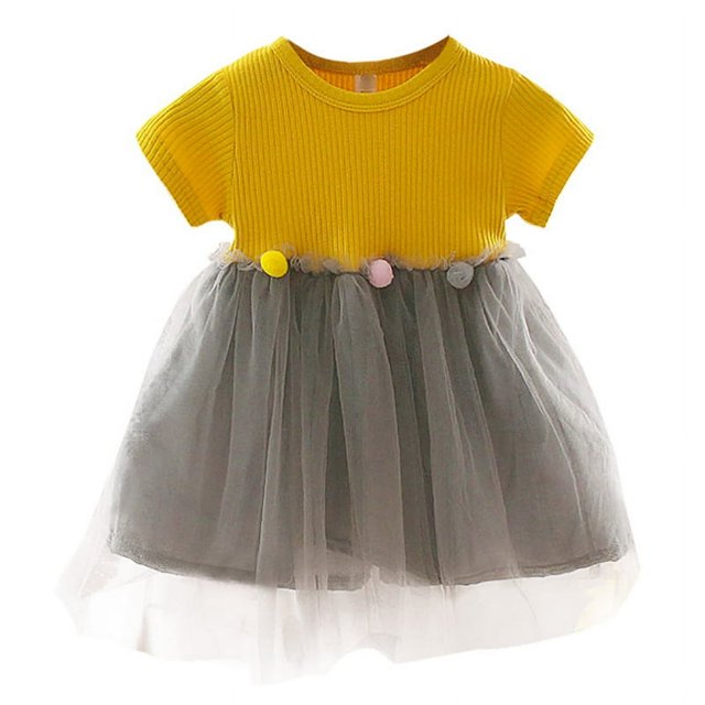 Robe d'Été Douce et Adorable pour Fille, Robe de Princesse à la Mode, design à Coutures, Jupe en Maille