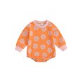 thumbnail image 1 of Fortune Infant Girl Halloween Romper Long Sleeve Ghost Pumpkin Print Sweatshirt Jumpsuits, 1 of 9