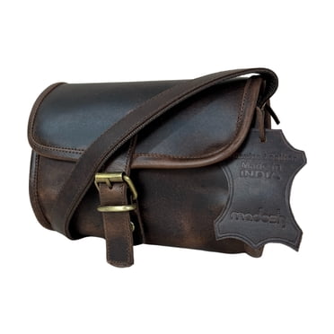 Madosh, Genuine Leather Women's Brown Shoulder Saddle Crossbody Bag Small Side Evening Purse