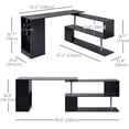 thumbnail image 3 of HOMCOM 55" L-Shaped Desk 360° Rotating Corner Computer Desk for Home Office, 3 of 10