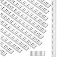 thumbnail image 1 of Lot de 12 Étagères Murales Verticales à Double Rangée Support d'Étagère 47 Pouces Rail d'Étagère à Double Fente Système de Support Robuste à Double Rangée Verticale pour Garde-Manger, Placards à Linge, Buanderies (Blanc), 1 of 5