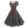 thumbnail image 1 of LOVZFMLL Robes Mode pour Femmes Col en V Sans Manches Vintage Imprimées Robes de Fête Cocktail Robes Extensibles, 1 of 9