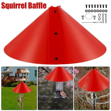 18 inch Wrap Around Metal Squirrel Baffle Proof Baffles Durable Plastic Bird Feeder Guard with Hook black pole style