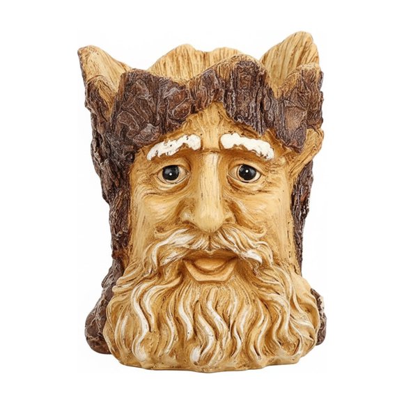 Resin Old Man Face Planter with White Beard, Novelty Garden Statue for Indoor Outdoor Home Decor