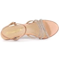 thumbnail image 4 of BLISSFUL STEP Women's PU Ankle Strap Rhinestone Kitten Heel Sandals, 4 of 6
