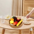 thumbnail image 4 of Imitation Rattan Fruit Plates Hand-woven Japanese Bread Basket Steamed Bun Basket Living Room Home Storage Basket Rattan Tray, 4 of 5