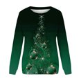 thumbnail image 3 of Pisexur Chandails de Noël pour Femmes 2024 Mode Chandails à Manches Longues à Col Rond Chandails à Capuchon Amusants avec Graphique d'Arbre de Noël Décontractés pour les Fêtes Coupe Ample Surdimensionnée Chandails à Enfiler, 3 of 3