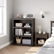BeesClover Farmhouse Open Shelf Bookcase, Wooden Storage Shelving Unit for Home Office, Living Room & Bedroom