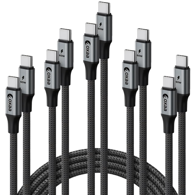 OXAA USB C to USB C Fast Charging Cable 60W, Durable & High-Speed, Compatible with iOS, Android, and Laptops