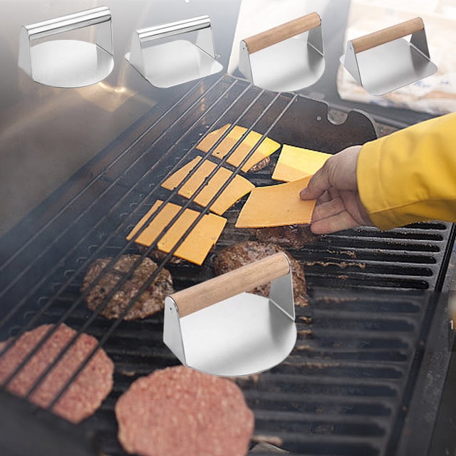 Vaidha Stainless Steel Meatloaf Meat Press Round Block Burger Press Kitchen Tool Meat Press Pad