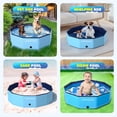 thumbnail image 2 of COMMOUDS Foldable Dog Pool, Collapsible Hard Plastic Dog Kiddie Swimming Pool, Portable Pet Bath Tub Wading Pools for Kids and Puppy Small Medium Large Do, 2 of 7