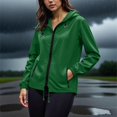 thumbnail image 4 of Rainproof Jacket for Women Waterproof Polyester Hooded Raincoat with Zipper Closure and Front Pockets, Military Green, 4 of 5
