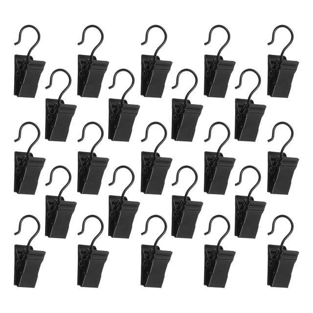 Shisuyan 25PCS iron Hanging Clips RV Awning Lights Clips Outdoor Camping Essentials Shower Curtains Clips for Bathroom and Outdoor Use